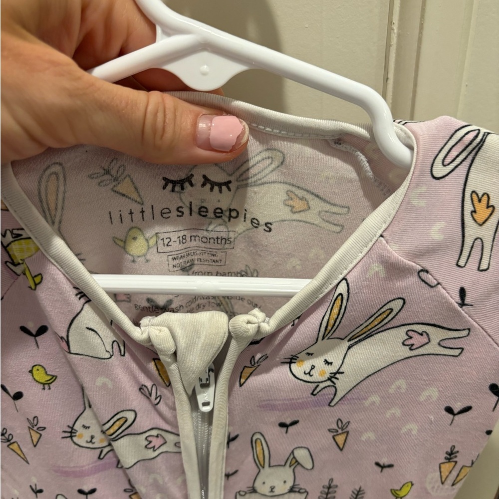 Little Sleepies Lavender Bunny Kids One Piece - Picture 3 of 3